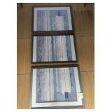 FRAMED, MATTED, AND SIGNED ABSTRACT TRIPTECH PAINT