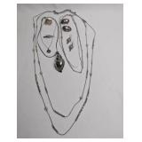 SILVER NECKLACE WITH SHELL PENDANT AND SILVER PLAT