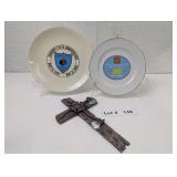 COMEMORATIVE FD PLATES AND WALL CROSS