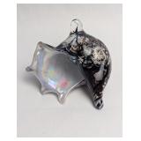 BOHEMIA GLASS IRIS SHELL HAND MADE IN CHECH REP SI