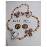 MARDI GRAS NECKLACE AND NEFERTARI BRONZE AND MULTI