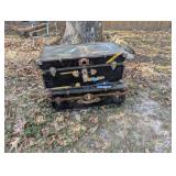 VINTAGE METAL SHIPPING TRUNKS