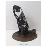 "THINKER" METAL ABSTRACT SCULPTURE MOUNTED ON A
