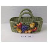 CERAMIC BASKET - ONE HANDLE HAS BEEN REPAIRED