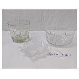 VINTAGE CRYSTAL DESERT BOWL, VINTAGE GLASS CANDY D