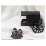 VINTAGE CAST IRON HORSE BUGGY WITH OCCUPANTS