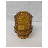 VINTAGE AMBER INDIANA GLASS FAIRY LAMP