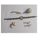 VINTAGE RHINE STONE WATCH, CLASSIC PIN, RHINESTONE