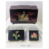 ORIENTAL BLACK LAQUER JEWELRY  AND MUSIC BOXES - R