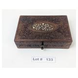 CARVED WOODEN JEWELRY BOX