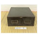 VINTAGE MILITARY 2 DRAWER COLE-STEEL CARD FILE
