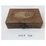 CARVED WOODEN JEWELRY BOX