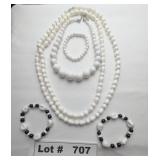 JEWELRY - FROST WHITE BEADED NECKLACES AND BRACELE