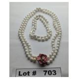 JEWELRY - VINTAGE BEADED NECKLACE AND BRACELET - R