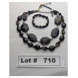 JEWELRY - VARIGATED GLASS BEADED NECKLACES AND BRA