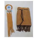 LEATHER BOOKMARK, AND LEATHER POUCH