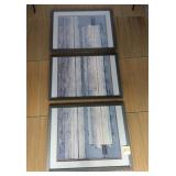 FRAMED, MATTED, AND SIGNED ABSTRACT TRIPTECH PAINT