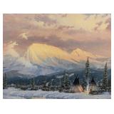 "LINGERING DUSK" PAINTING BY THOMAS KINKADE SIGN