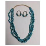 NATIVE AMERICAN TOPAZ NECKLACE AND SILVER AND TOPA