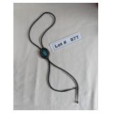 NAVAJO SILVER TURQUOISE BOLO TIE - RESERVE $263