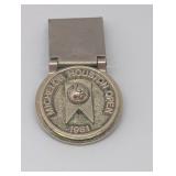 981 MICHELOB HOUSTON OPEN PEWTER MONEY CLIP - RESE