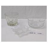 VINTAGE CRYSTAL DESERT BOWL, VINTAGE GLASS CANDY D