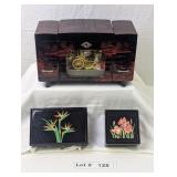 ORIENTAL BLACK LAQUER JEWELRY  AND MUSIC BOXES - R