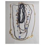 GOLD TONE AND BEADED NECKLACES