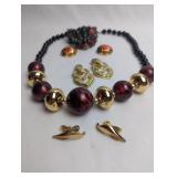 VINTAGE FASHION JEWELRY - BEADED NECKLACE, BEADED
