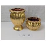 CERAMIC GOLD LEAFED PLANTERS