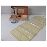 ROYAL SECRET PERFUME, CERAMIC JEWELRY BOX AND JEWE