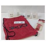 WINE TRAVEL KIT - 4 SOFT RUBBER GLASSES, BOTTLE OP