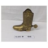 BRASS COWBOY BOOT VASE - RESERVE $35