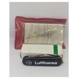 LUFTHANSA PROMO POCKET KNIFE AND ARKANSAS SHARPENI