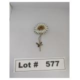 VINTAGE WEISS FLOWER RHINESTONE BROOCH - RESERVE $