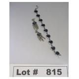 SILVER TONE BRACELLETT AND EARINGS WITH ENAMEL FIL