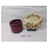 VERY LARGE CANDLE AND CERAMIC LETTER HOLDER