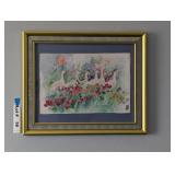 FRAMED HAND MADE NEEDLE POINT ART SIGNED BY ARTIST