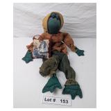 RUSTIC FROG DOLL WITH RAGGEDY ANN AND ANDY MINI PI