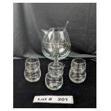 VINTAGE RETRO MCM PLATINUM STRIPED COCKTAIL PITCHE