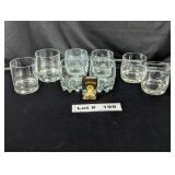 CROWN AND JACK DANIEL HIGH BALL GLASSES AND VERMOU