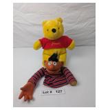 VINTAGE POOH BEAR AND VINTAGE ERNIE MUPPET HAND PU