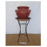 TERRACOTTA PLANTER, WITH WATER DISH, AND STAND