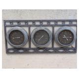 OUTDOOR METIORLOGICAL GAUGES AND CLOCK - CLOCK NOT