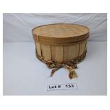 VINTAGE WOVEN BAMBOO STORAGE/HAT BOX