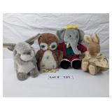 VINTAGE BABAR ELEPHANTBY GUND, BUNNIES, AND OWL AS