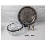 SILVER PLATED PLATTER, VINTAGE SILVER PLATE RIMMED