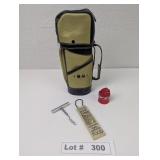 MINI GOLF BAG WINE CARRY CASE WITH CORK SCREW AND