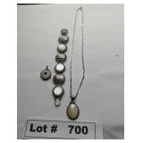 JEWELRY - SILVER AND MOTHER OF PEARL PENDANT NECKL