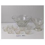 VINTAGE PUNCH SET - BOWLS, CUPS, AND HANGERS